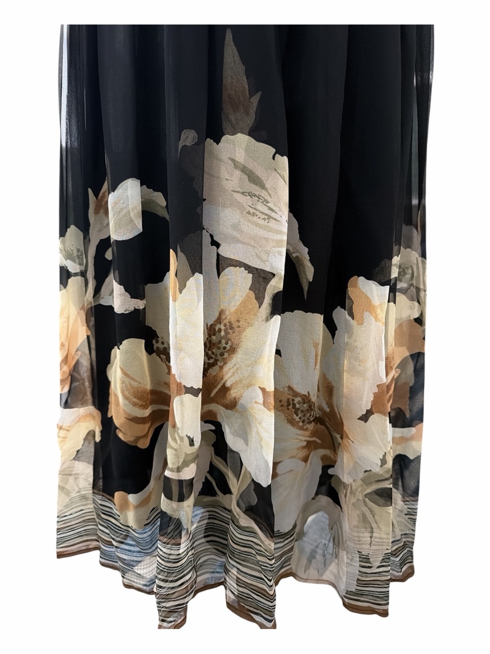 NWT Signature by Robbie Bee Black Floral Sequin Maxi Dress Size 10 - Picture 3 of 15
